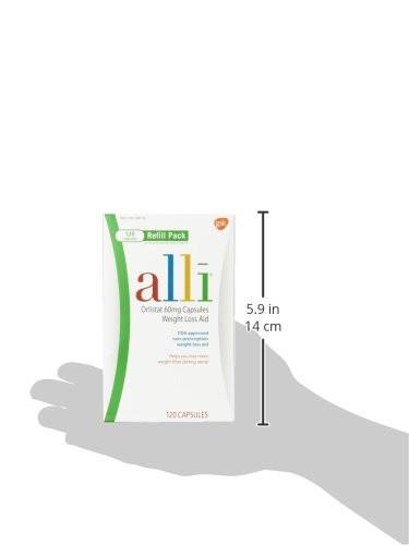 alli Orlistat FDA Approved 60 milligram Weight Loss Aid, 120 Capsules
