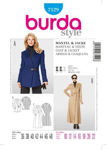 7129 Burda Style Coat and Jacket Sewing Pattern Sizes 10-22