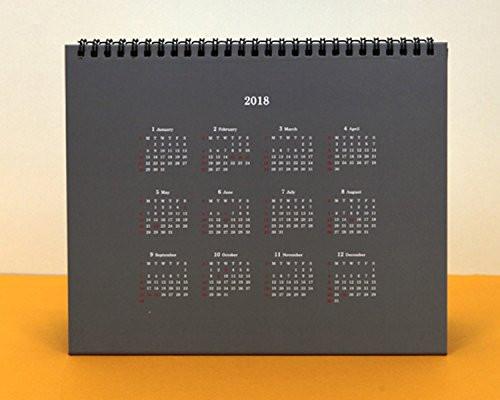 'Color Drawing' 2017 Calendar 12 Months Desk Easel Calendar Wire Bound Coloring Book Planner Organizer Agenda Planner DIY Calendar, 9.4"X7.5" (Gray)