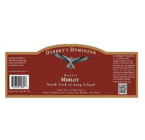 2010 Osprey's Dominion Reserve Merlot 750 mL