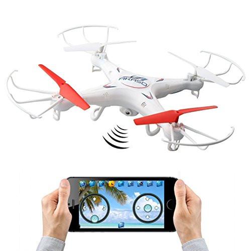 AKASO X5KW App Controlled Drone 4CH 2.4GHz 6-Axis Gyro WiFi FPV Real Time Video Mini RC Quadcopter with 1.3MP HD Camera
