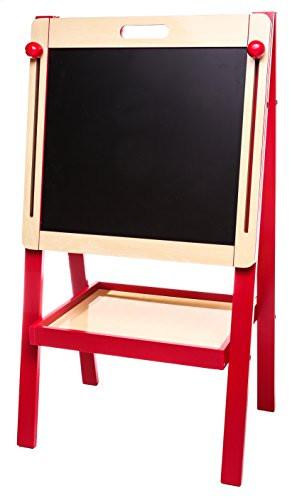 3 in 1 Adjustable Art Easel w/ Magnetic Whiteboard & Blackboard, Dual Storage Bins and Magnetic Letters + Numbers