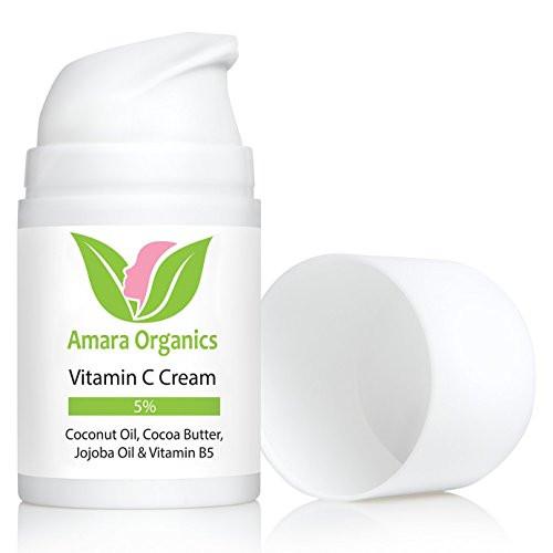 Amara Organics Vitamin C Cream for Face with Coconut Oil, Cocoa Butter & Jojoba Oil, 1.7 fl. oz.