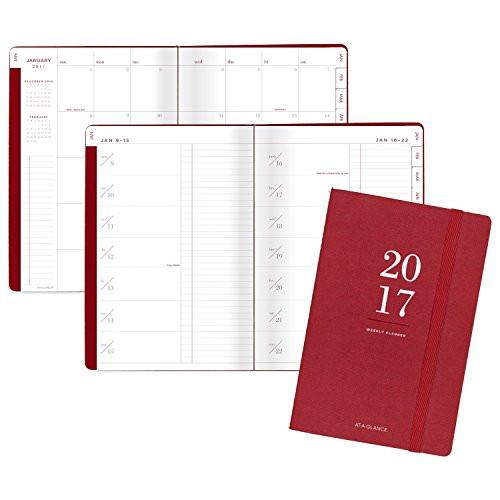 AT-A-GLANCE 2017 Weekly Planner / Appointment Book, 6 x 8-3/4", January Start, 12 Months, Red (YP126-13-17)