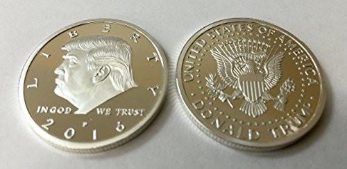 Aizics Mint President Donald Trump 2016 Silver Plated Eagle Novelty 30mm Coin