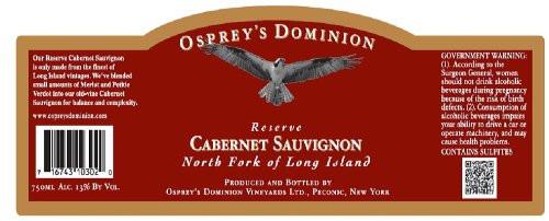 2010 Osprey's Dominion Reserve Cabernet Sauvignon 750 mL