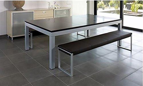 Aluminum Powder Coated Fusion Table - Wood Top & Benches