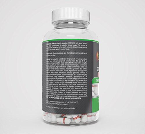 3G-BURN Extreme Fat Burner for Rapid Weight Loss - Pharmaceutical Grade Thermogenic Diet Pills Made with Garcinia Cambogia, Green Coffee, Forskolin and Green Tea. 120 Capsules.