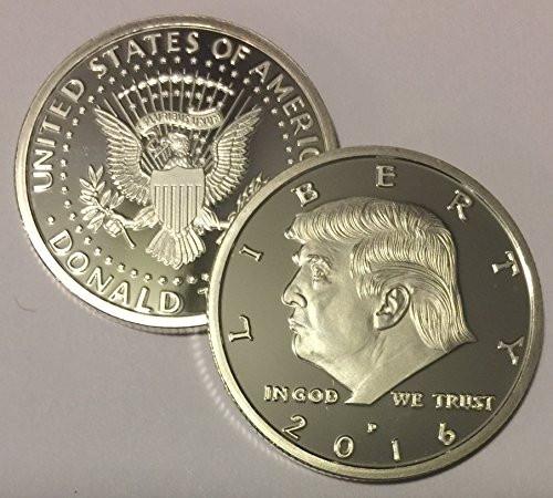 Aizics Mint President Donald Trump 2016 Silver Plated Eagle Novelty 30mm Coin