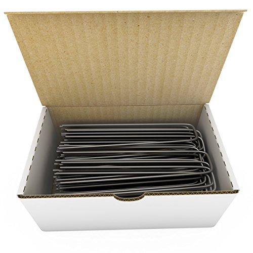 100 Garden Staples - Professional Grade - Full 6" Length - Durable 11 Gauge Metal Steel - (Also Called Sod Staples, Garden Spikes, Fence Anchors, Landscape Fabric Staples, Anchor Pins, Garden Pegs, Loop Stakes)