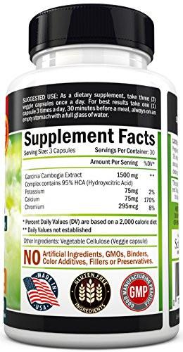 95% HCA Pure Garcinia Cambogia Extract. Fast Acting Appetite Suppressant, Extreme Carb Blocker & Fat Burner Supplement for Fast Weight Loss & Fat Metabolism. Best Garcinia Cambogia Raw Diet Pills
