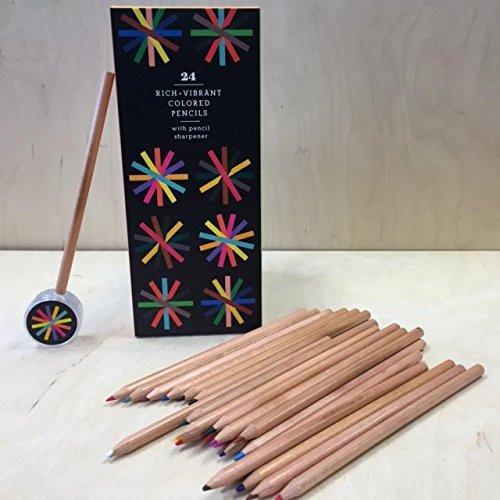 24 Piece Colored Pencil Set With Sharpener