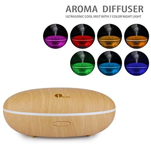 1byone 350ML Elegant Aroma Diffuser Oil Diffuser, Ultrasonic Humidifier with Colorful LED Light, Increases Humidity in Your Home or Office, Add Any Oil or Perfume to Spread the Smell