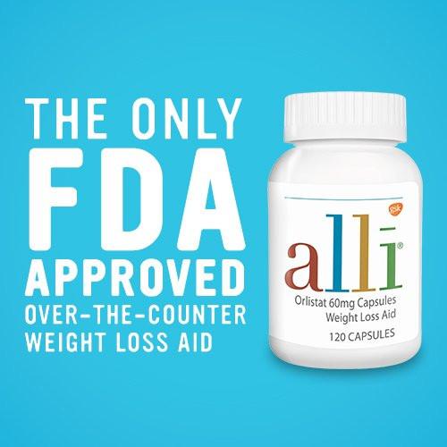alli Orlistat FDA Approved 60 milligram Weight Loss Aid, 120 Capsules