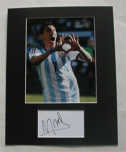 ANGEL DI MARIA Photo/Signed Index Card Matted Display Auto COA Ready to Frame