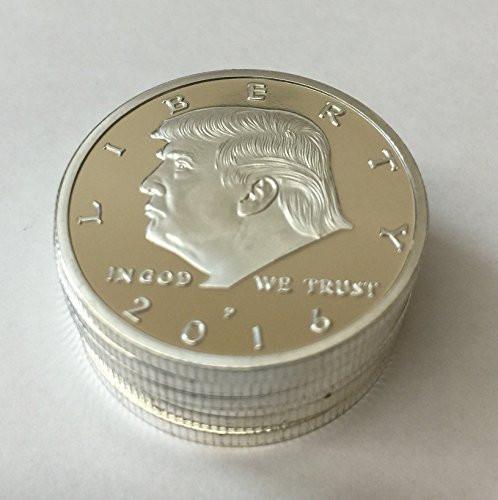 Aizics Mint President Donald Trump 2016 Silver Plated Eagle Novelty 30mm Coin