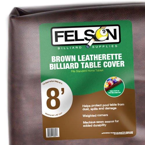 8-Foot Brown Heavy Leatherette Billiard Table Cover by Felson Billiard Supplies